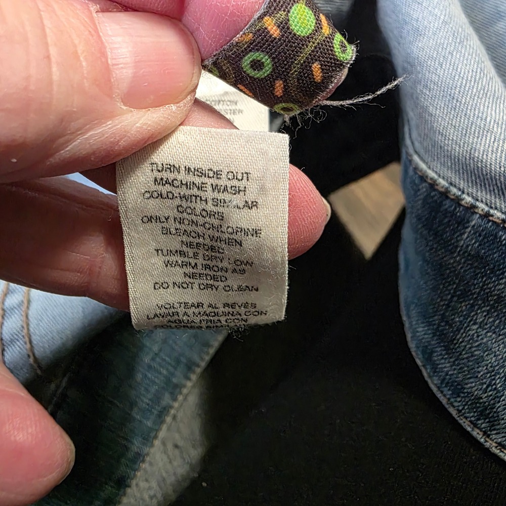 PLATINUM CHICOS Womens light‎ washDenim Jacket Rhinestones Size 1 (8)/(M) - Picture 11 of 11